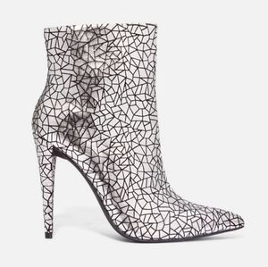 Ames Patterned High-Heeled Ankle Boot
